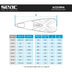 SEAC Azzurra Snorkeling Fins -Sport Diving Gear seac azzurra snorkeling fins 12